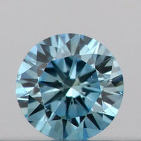 0.10ct Round Lab Grown Diamond (Colour Fancy Vivid Blue, Clarity VS2, Cut ID, IGI Certified)