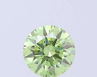 0.50ct Round Lab Grown Diamond (Colour Fancy Vivid Green, Clarity VVS2, Cut ID, IGI Certified)