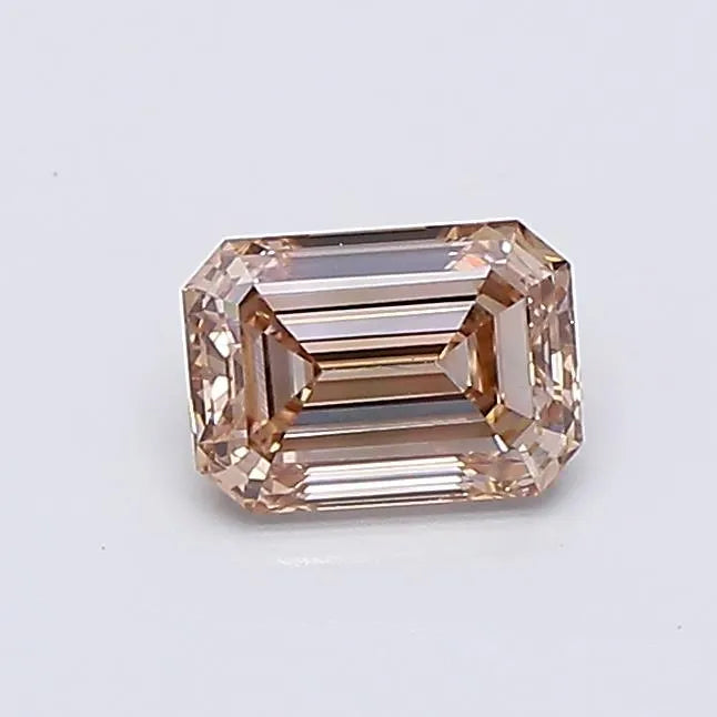 0.66ct Emerald Lab Grown Diamond (Colour Fancy Light Pinkish Brown, Clarity VVS2, IGI Certified)