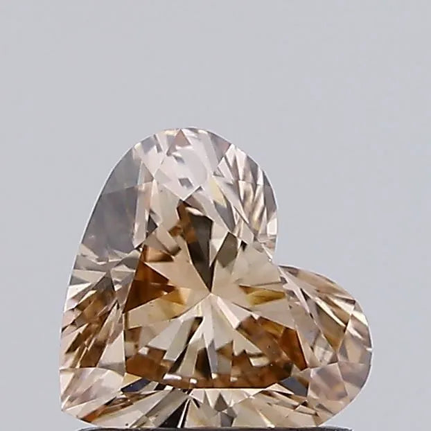 0.79ct Heart Lab Grown Diamond (Colour Fancy Light Brown, Clarity VS1, IGI Certified)