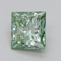 0.80ct Princess Lab Grown Diamond (Colour Fancy Vivid Green, Clarity VS1, Cut GD, IGI Certified)