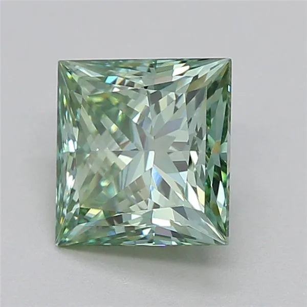 0.80ct Princess Lab Grown Diamond (Colour Fancy Vivid Green, Clarity VS1, Cut GD, IGI Certified)
