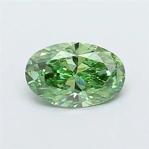 0.95ct Oval Lab Grown Diamond (Colour Fancy Vivid Green, Clarity VS2, IGI Certified)