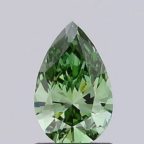 0.95ct Pear Lab Grown Diamond (Colour Fancy Vivid Green, Clarity VVS2, IGI Certified)
