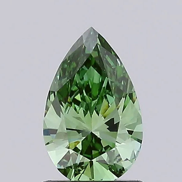 0.95ct Pear Lab Grown Diamond (Colour Fancy Vivid Green, Clarity VVS2, IGI Certified)
