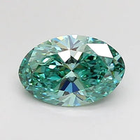 1.00ct Oval Lab Grown Diamond (Colour Fancy Vivid Green, Clarity VVS2, IGI Certified)