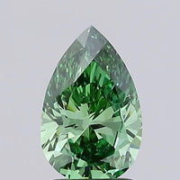 1.00ct Pear Lab Grown Diamond (Colour Fancy Vivid Green, Clarity VVS2, IGI Certified)