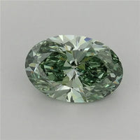 1.03ct Oval Lab Grown Diamond (Colour Fancy Vivid Green, Clarity VVS2, IGI Certified)
