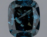 1.12ct Cushion modified Lab Grown Diamond (Colour Fancy Deep Greenish Blue, Clarity I2, Cut EX, IGI Certified)