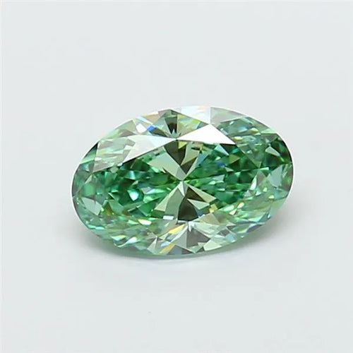 1.24ct Oval Lab Grown Diamond (Colour Fancy Vivid Green, Clarity VVS2, IGI Certified)