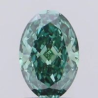 1.40ct Oval Lab Grown Diamond (Colour Fancy Vivid Green, Clarity VVS2, IGI Certified)
