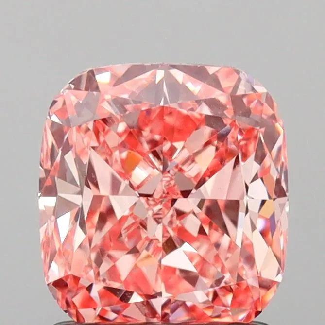 1.50ct Cushion brilliant Lab Grown Diamond (Colour Fancy Intense Pink, Clarity VS1, Cut GD, IGI Certified)