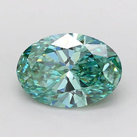 1.50ct Oval Lab Grown Diamond (Colour Fancy Vivid Green, Clarity VVS2, IGI Certified)