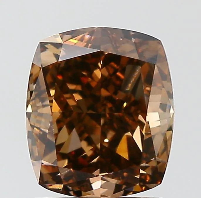 1.51ct Cushion brilliant Natural Diamond (Colour Fancy Dark Orangey Brown, Clarity VVS2, GIA Certified)