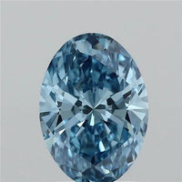 1.51ct Oval Lab Grown Diamond (Colour Fancy Vivid Blue, Clarity VS2, IGI Certified)