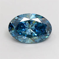 1.53ct Oval Lab Grown Diamond (Colour Fancy Vivid Blue, Clarity VS2, IGI Certified)