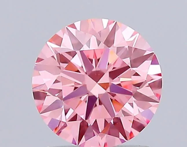 1.55ct Round Lab Grown Diamond (Colour Fancy Vivid Pink, Clarity VVS2, Cut ID, IGI Certified)
