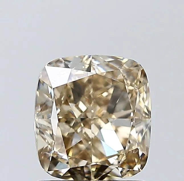 1.70ct Cushion brilliant Natural Diamond (Colour Fancy Light Yellowish Brown, Clarity VVS2, GIA Certified)
