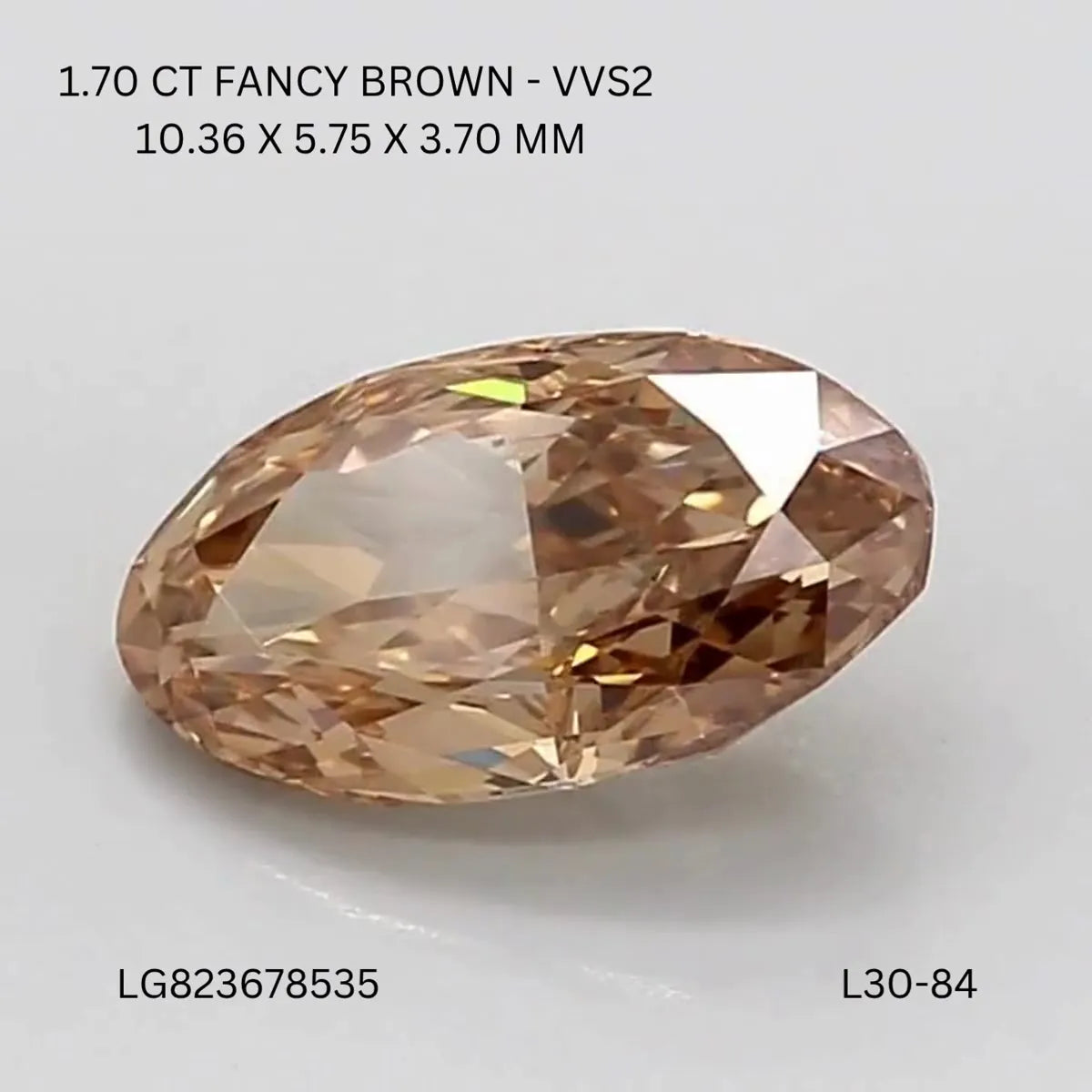 1.70ct Oval Lab Grown Diamond (Colour Fancy Brown, Clarity VVS2, IGI Certified)