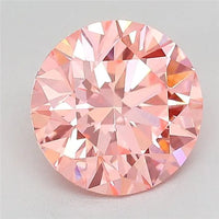 1.71ct Round Lab Grown Diamond (Colour Fancy Vivid Pink, Clarity VVS2, Cut ID, IGI Certified)