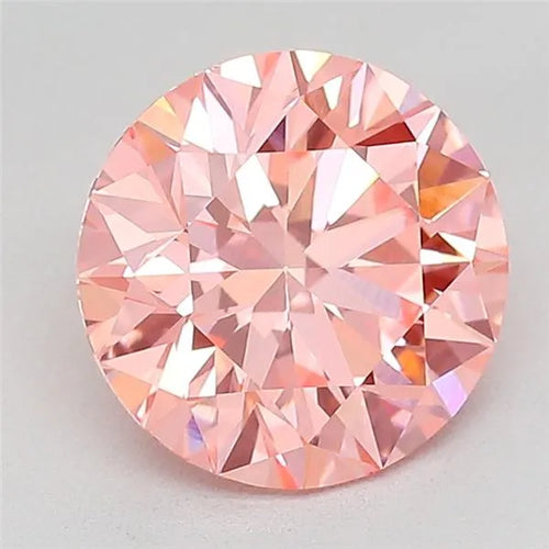 1.71ct Round Lab Grown Diamond (Colour Fancy Vivid Pink, Clarity VVS2, Cut ID, IGI Certified)