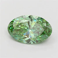 1.72ct Oval Lab Grown Diamond (Colour Fancy Vivid Green, Clarity VVS2, IGI Certified)