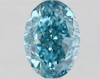1.86ct Oval Lab Grown Diamond (Colour Fancy Vivid Greenish Blue, Clarity VS1, IGI Certified)