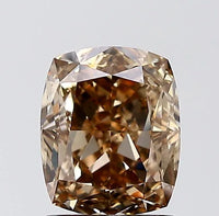 1.90ct Cushion brilliant Natural Diamond (Colour Fancy Dark Yellowish Brown, Clarity VVS2, GIA Certified)