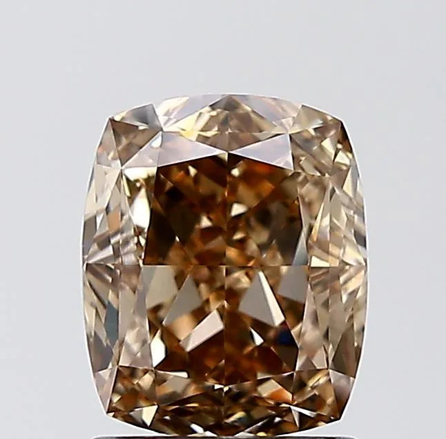 1.90ct Cushion brilliant Natural Diamond (Colour Fancy Dark Yellowish Brown, Clarity VVS2, GIA Certified)