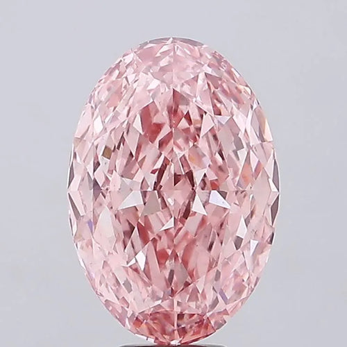 10.09ct Oval Lab Grown Diamond (Colour Fancy Vivid Pink, Clarity VS2, IGI Certified)