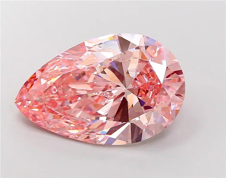 10.23ct Pear Lab Grown Diamond (Colour Fancy Vivid Pink, Clarity VS2, IGI Certified)