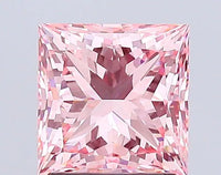 2.05ct Princess Lab Grown Diamond (Colour Fancy Vivid Pink, Clarity VVS2, IGI Certified)