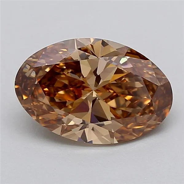 2.00ct Oval Lab Grown Diamond (Colour Fancy Light Brown, Clarity VVS2, IGI Certified)