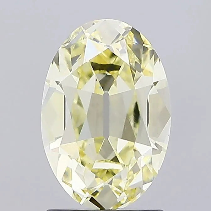 2.00ct Oval european cut Lab Grown Diamond (Colour Fancy Light Yellow, Clarity VS1, IGI Certified)