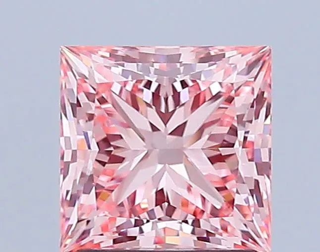 2.00ct Princess Lab Grown Diamond (Colour Fancy Vivid Pink, Clarity VVS2, IGI Certified)