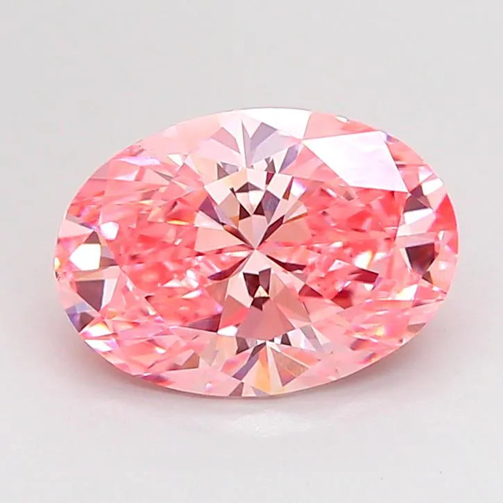 2.02ct Oval Lab Grown Diamond (Colour Fancy Vivid Pink, Clarity VS1, IGI Certified)