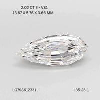 2.02ct Pear Lab Grown Diamond (Colour E, Clarity VS1, IGI Certified)