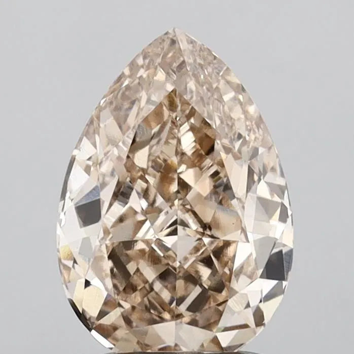 2.05ct Pear Lab Grown Diamond (Colour Very Light Brown, Clarity VS1, IGI Certified)