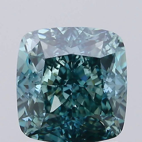 2.08ct Cushion modified Lab Grown Diamond (Colour Fancy Vivid Blueish Green, Clarity VS1, IGI Certified)