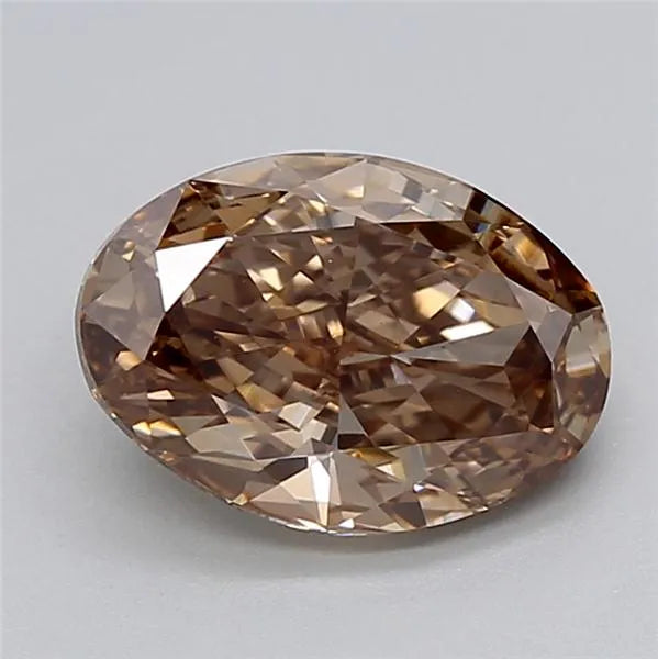 2.14ct Oval Lab Grown Diamond (Colour Fancy Light Brown, Clarity VVS2, IGI Certified)