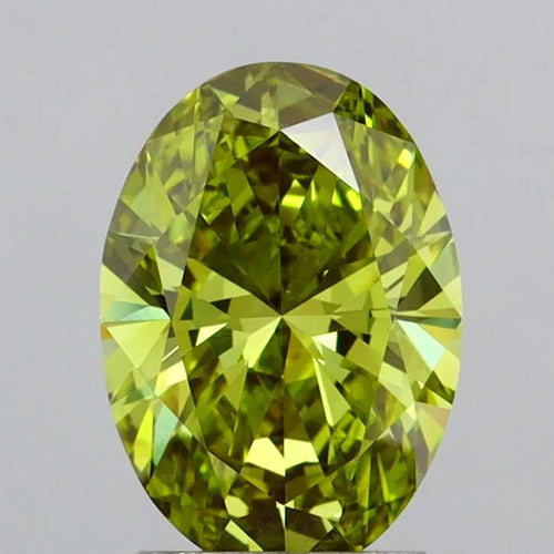 2.22ct Oval Lab Grown Diamond (Colour Fancy Vivid Yellowish Green, Clarity VS1, IGI Certified)