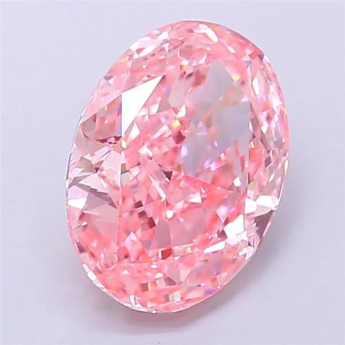 2.57ct Oval Lab Grown Diamond (Colour Fancy Vivid Pink, Clarity VVS2, IGI Certified)