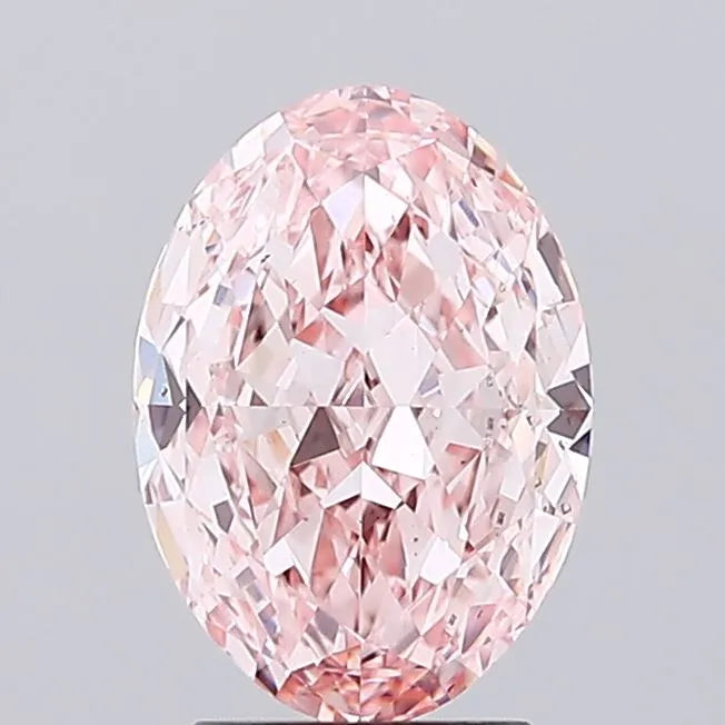 2.66ct Oval Lab Grown Diamond (Colour Fancy Vivid Pink, Clarity VS2, IGI Certified)