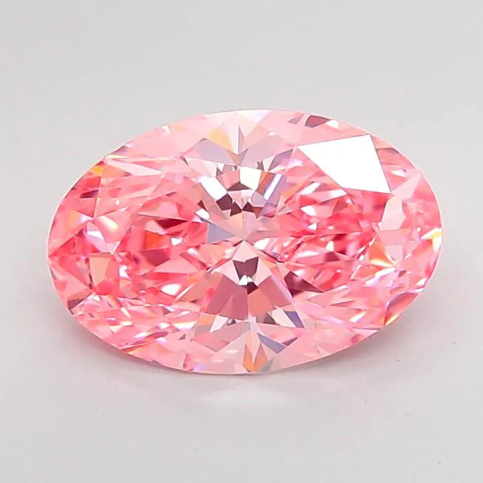 2.70ct Oval Lab Grown Diamond (Colour Fancy Vivid Pink, Clarity VS1, IGI Certified)