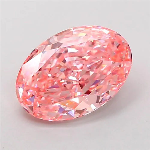 2.73ct Oval Lab Grown Diamond (Colour Fancy Vivid Pink, Clarity VVS2, IGI Certified)