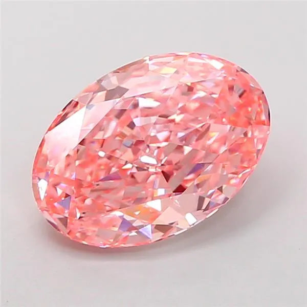 2.73ct Oval Lab Grown Diamond (Colour Fancy Vivid Pink, Clarity VVS2, IGI Certified)