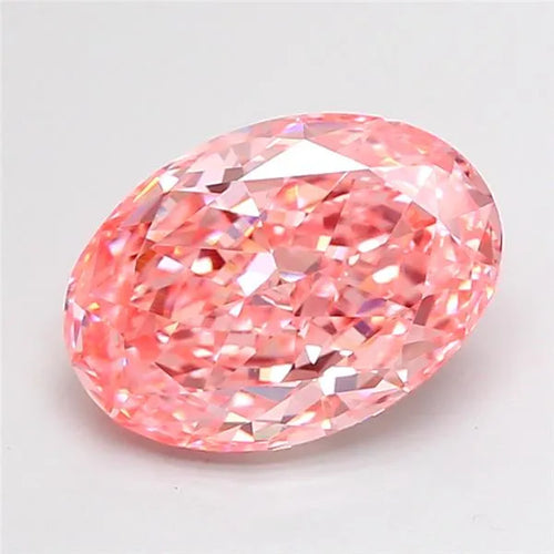 2.74ct Oval Lab Grown Diamond (Colour Fancy Vivid Pink, Clarity VS1, IGI Certified)