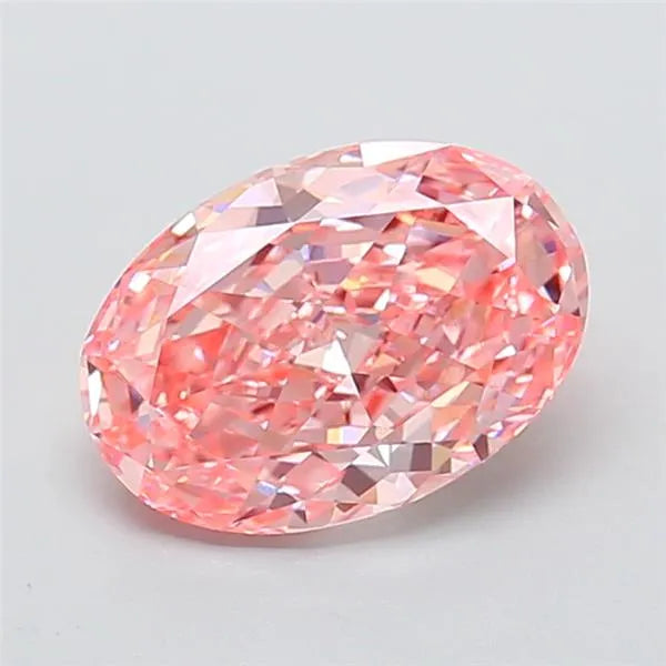2.75ct Oval Lab Grown Diamond (Colour Fancy Vivid Pink, Clarity VVS2, IGI Certified)