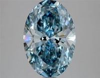 2.81ct Oval Lab Grown Diamond (Colour Fancy Vivid Blue, Clarity VS1, IGI Certified)