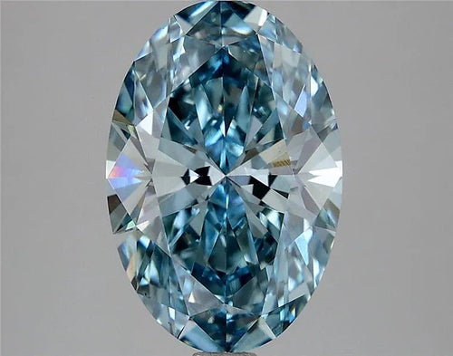 2.81ct Oval Lab Grown Diamond (Colour Fancy Vivid Blue, Clarity VS1, IGI Certified)